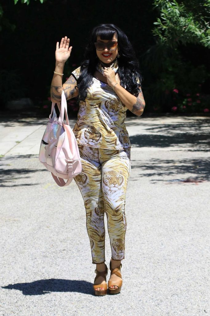 Tania Estrada in an Animal Print Outfit