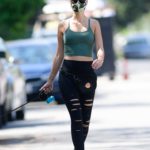 Whitney Wagner in a Black Ripped Leggings Was Seen Out in Los Angeles