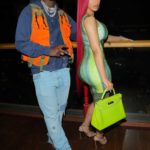 Cardi B in a Short Green Snakeskin Print Dress Was Seen Out with Kiari Cephus, aka Offset in Los Angeles