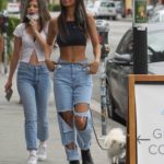 Francesca Farago in a Blue Ripped Jeans Was Seen with Gal Pals in Los Angeles
