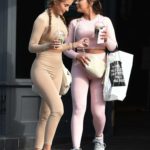 Georgia Steel in a Beige Workout Clothes Was Seen Out with Elma Pazar in Brentwood, Essex