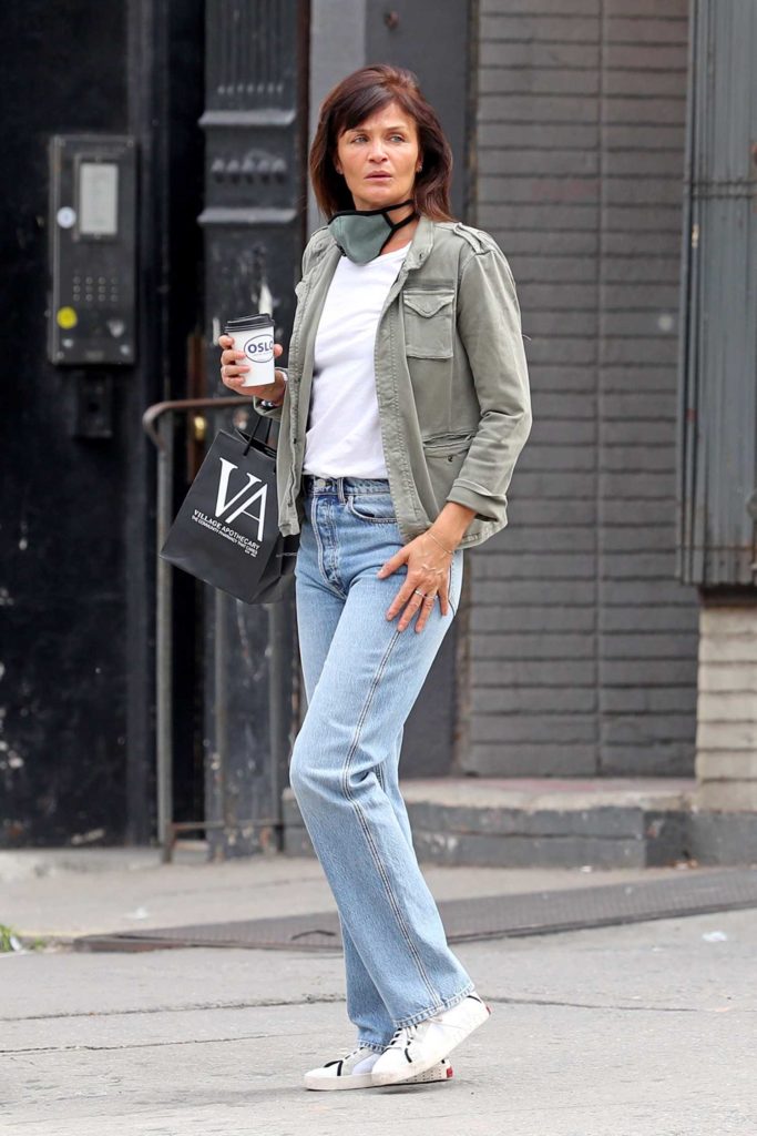 Helena Christensen in a White Sneakers