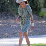 Janice Dickinson in a Beige Hat Was Seen Out with Her Husbandat a Park in Los Angeles