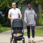 Joshua Jackson in a White Tee Walks on Father’s Day Out with His Wife Jodie Turner-Smith and Baby in Los Angeles