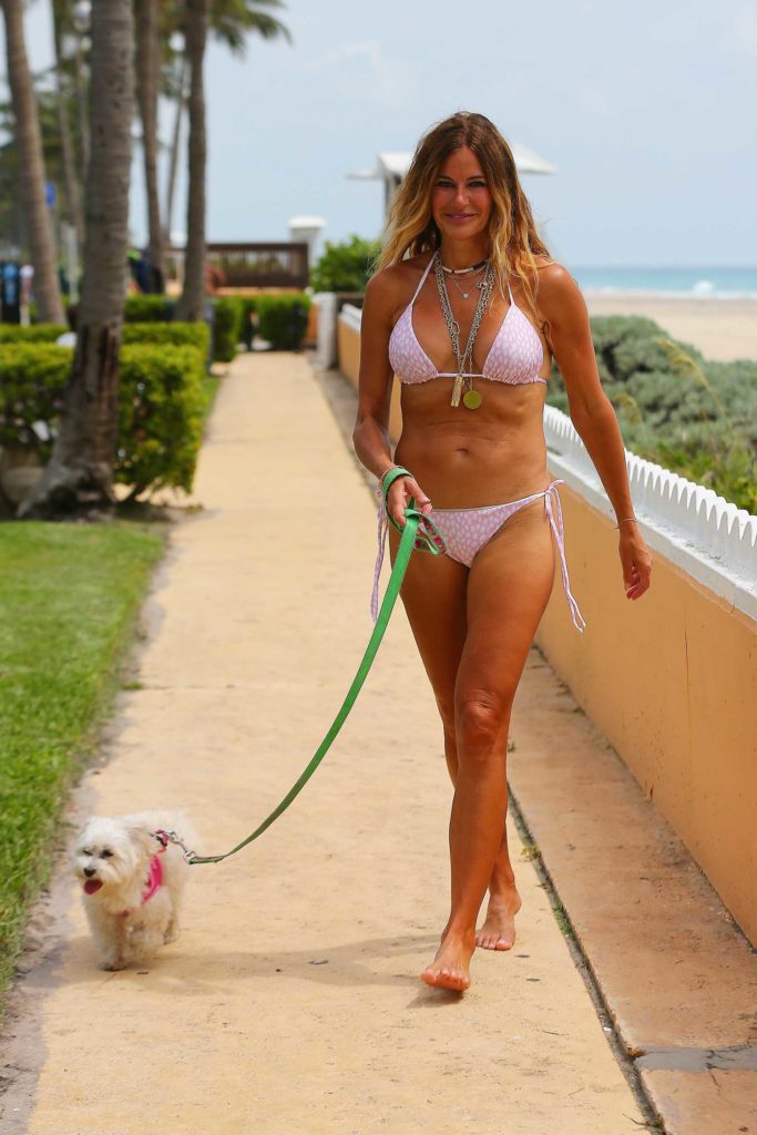 Kelly Bensimon in a Pink Bikini