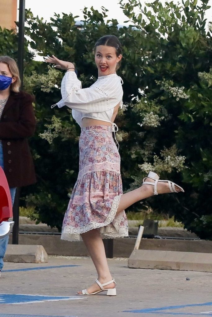 Maude Apatow in a Floral Skirt