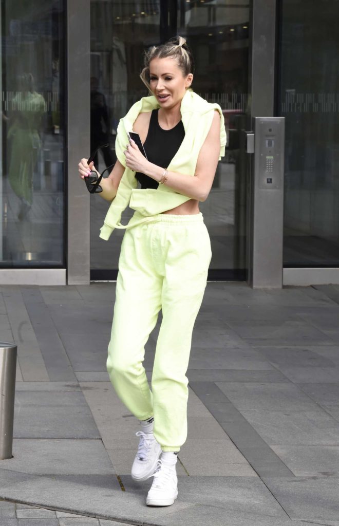 Olivia Attwood in a Fluorescent Green Tracksuit