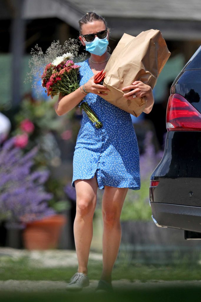 Scarlett Johansson in a Blue Mini Dress