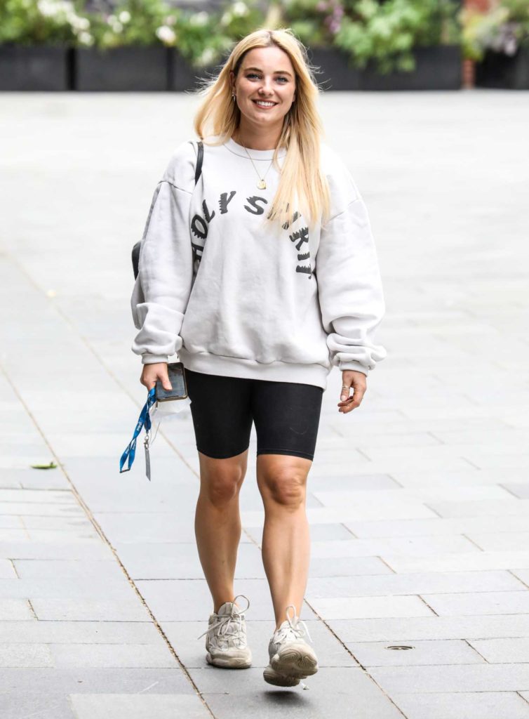 Sian Welby in a Black Spandex Shorts