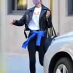 Toni Garrn in a Black Leather Jacket Was Seen Out with Alex Pettyfer in New York