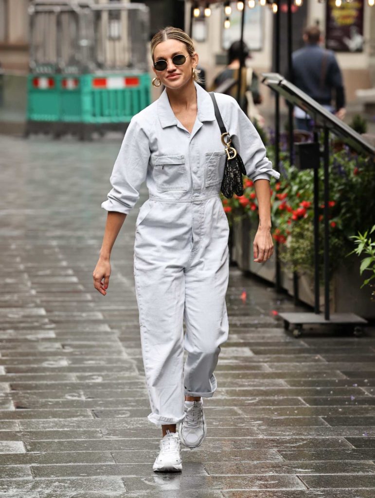 Ashley Roberts in a Gray Jumpsuit
