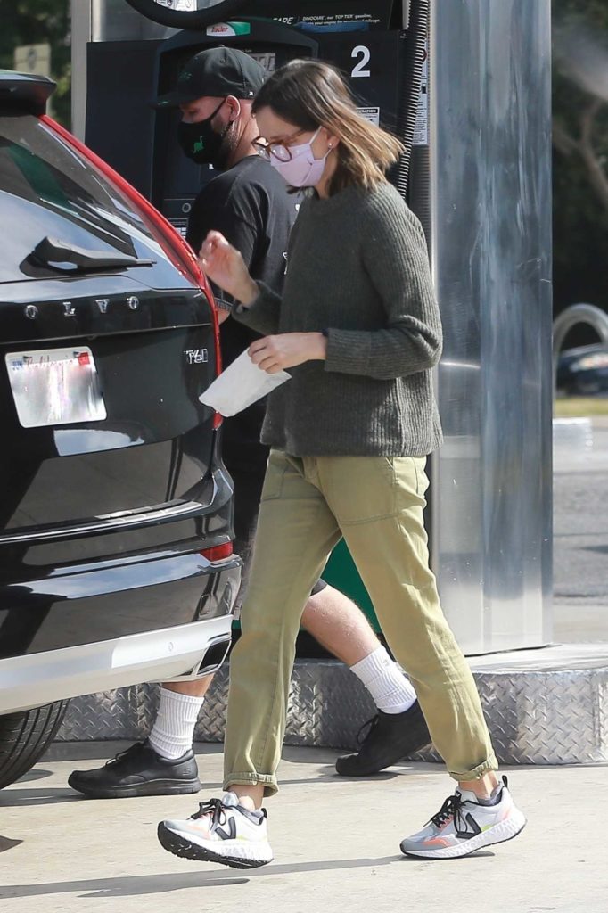 Calista Flockhart in a Protective Mask