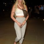 Chloe Ferry in a Black Cap Returns to Her Hotel in Manchester