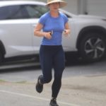 Christina Applegate in a Blue Tee Jogs Out in Malibu