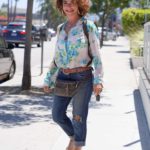 Claudia Wells in a White Floral Blouse Celebrates the 35th Anniversary of Back to the Future at Yen Sushi in Studio City