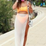 Jacqueline Jossa in an Orange Bikini Was Seen Out in Ibiza