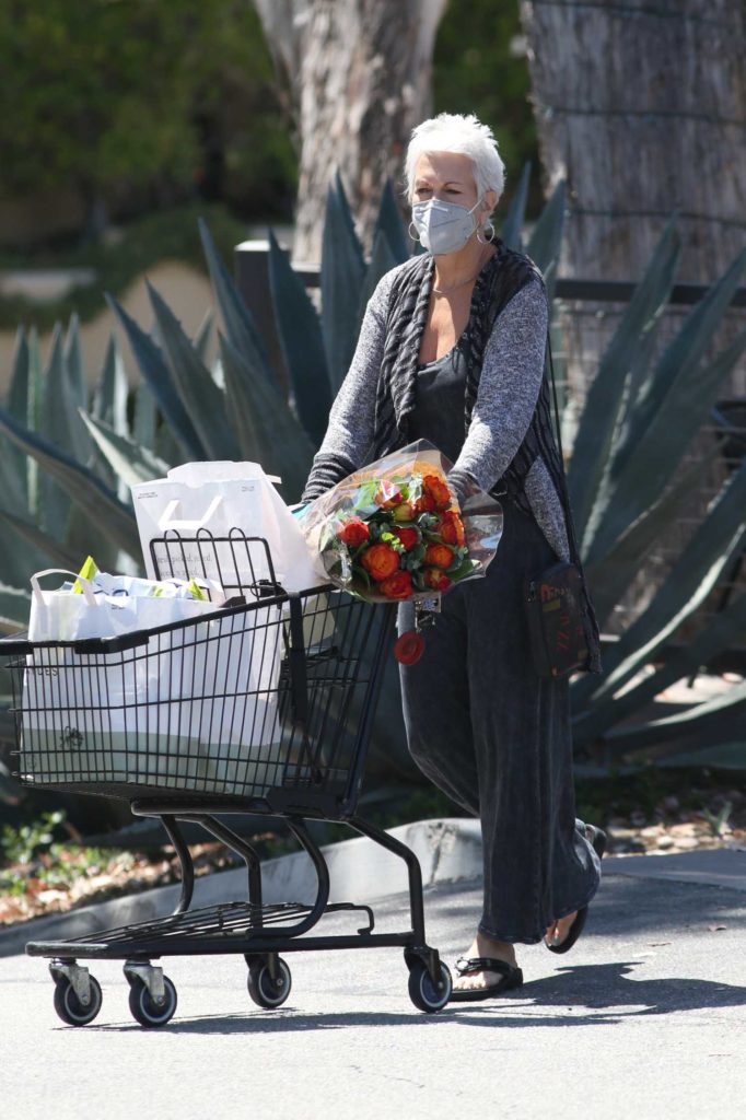 Jamie Lee Curtis in a Protective Mask