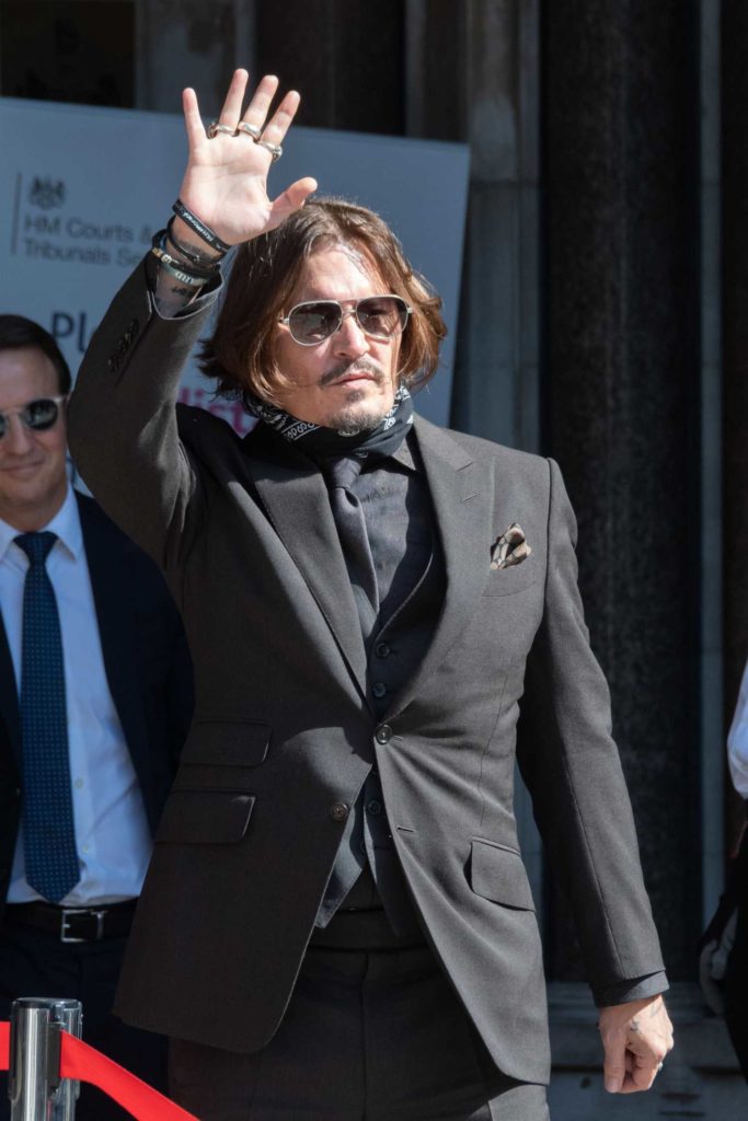 Johnny Depp in a Gray Suit