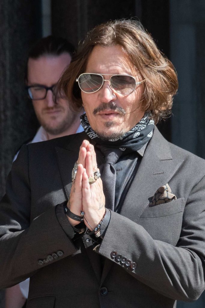Johnny Depp in a Gray Suit