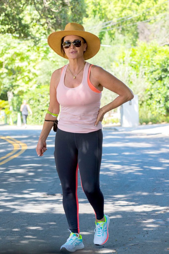 Kyle Richards in a Pink Tank Top