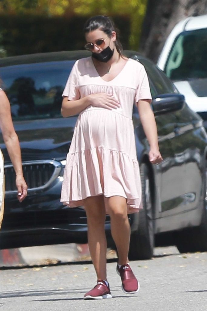 Lea Michele in a Pink Dress