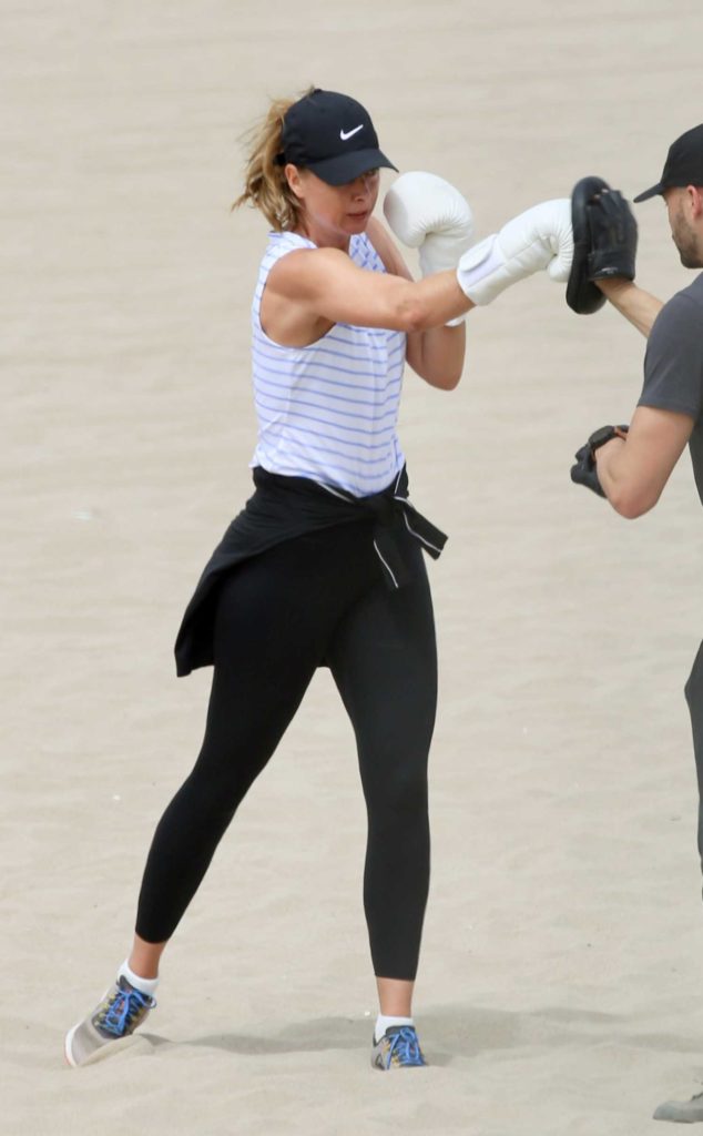 Maria Sharapova in a Black Cap