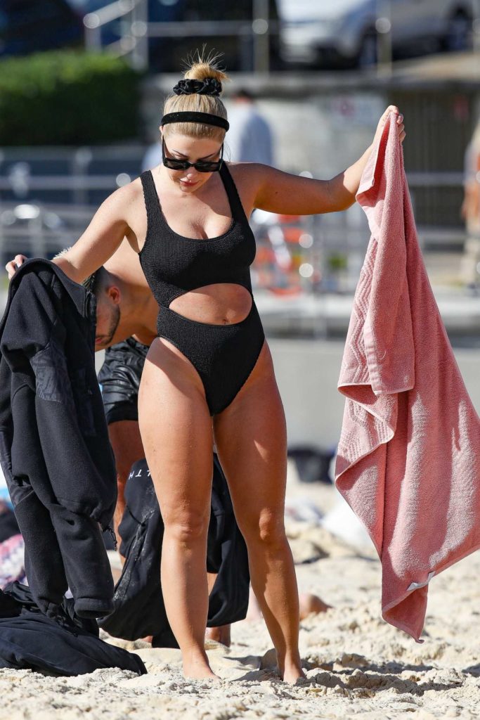 Martha Kalifatidis in a Black Bikini