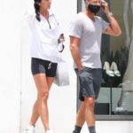 Oksana Rykova in a Black Spandex Shorts Was Seen Out with David Charvet in Beverly Hills