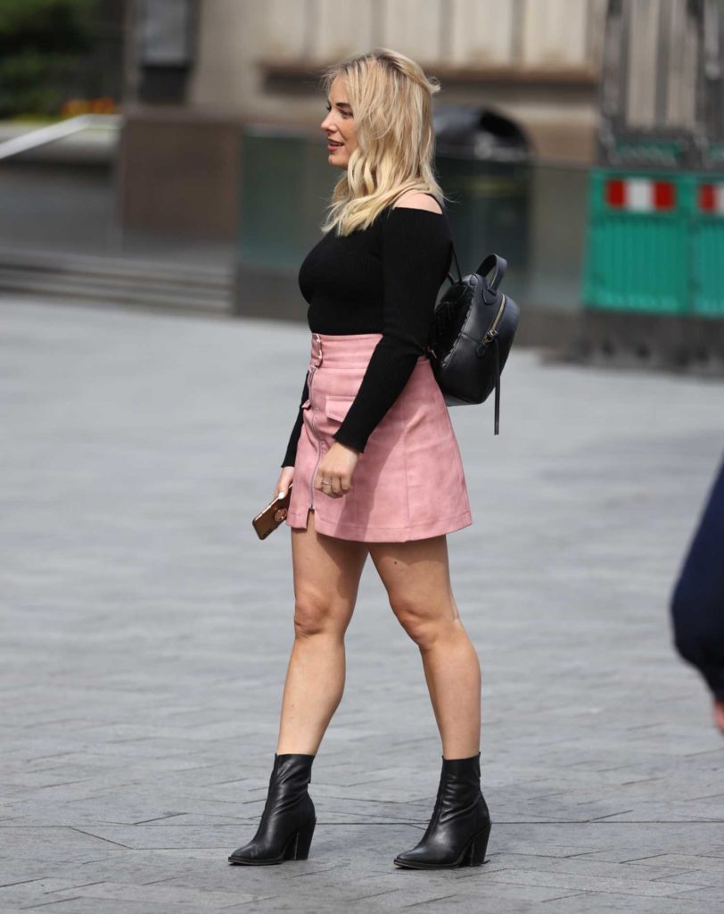Sian Welby in a Pink Mini Skirt
