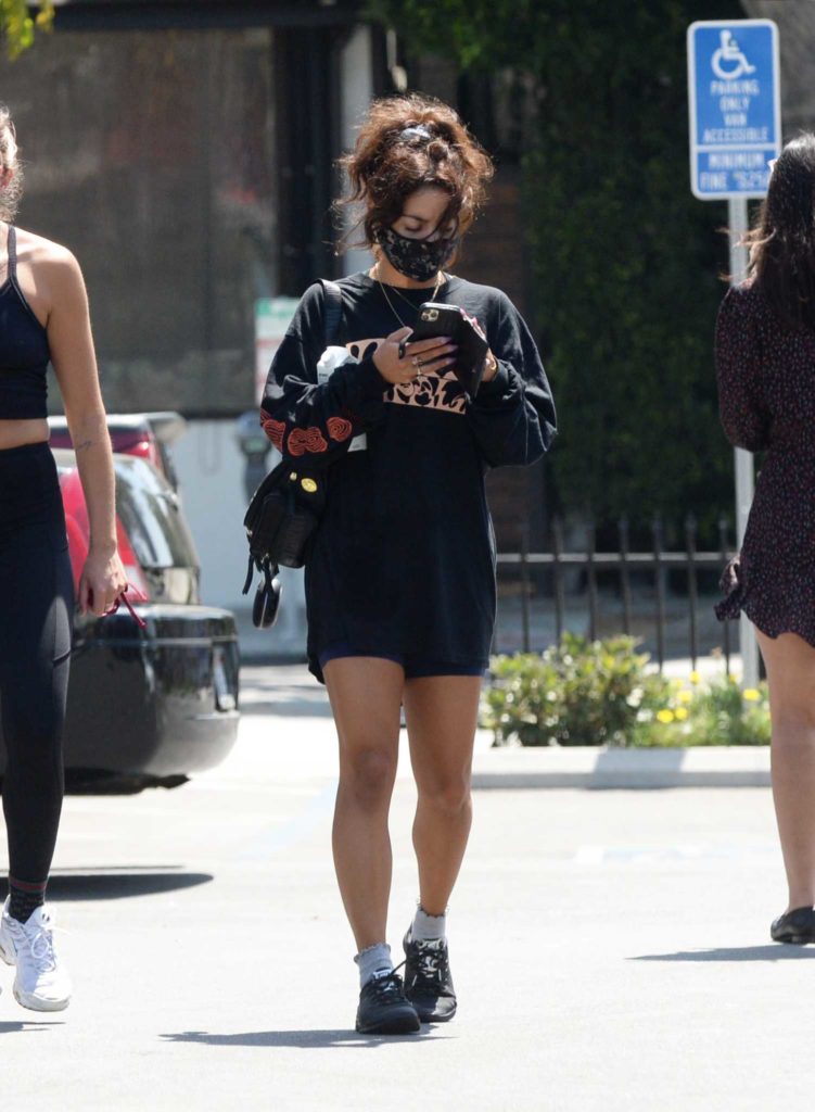 Vanessa Hudgens in a Black Sweatshirt