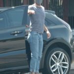 Zachary Quinto in a Striped Tee Steps Out for a Coffee Run in Los Angeles