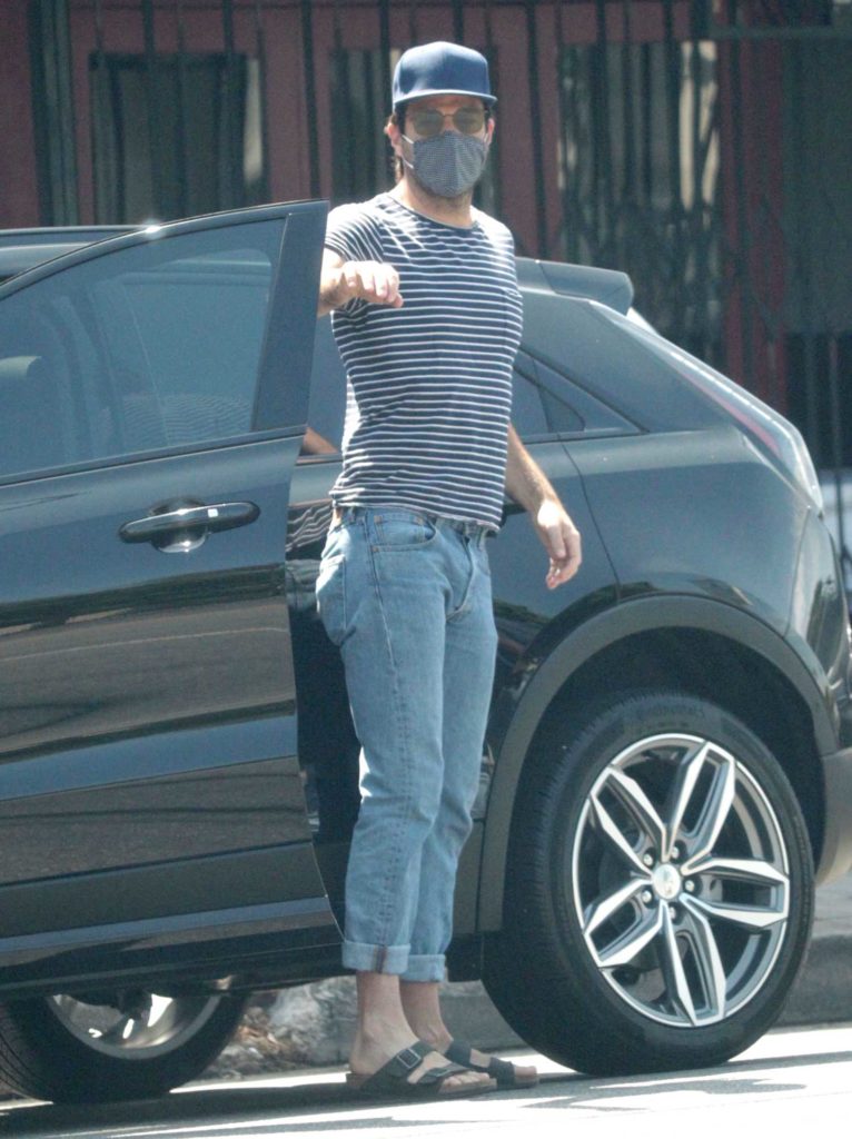 Zachary Quinto in a Striped Tee