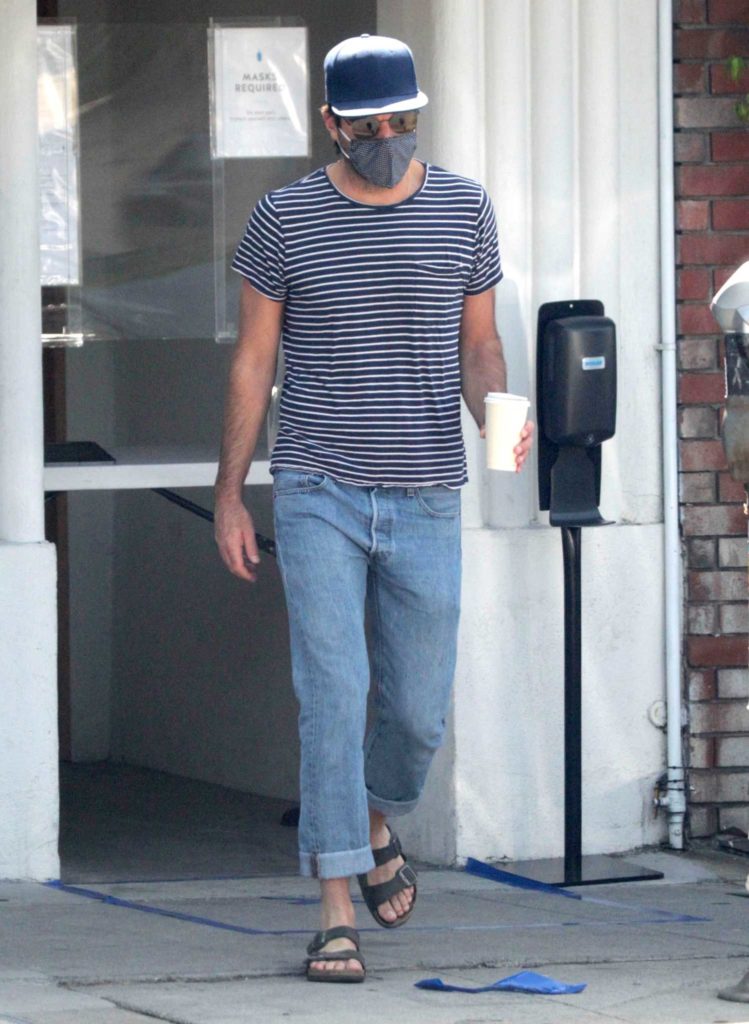 Zachary Quinto in a Striped Tee