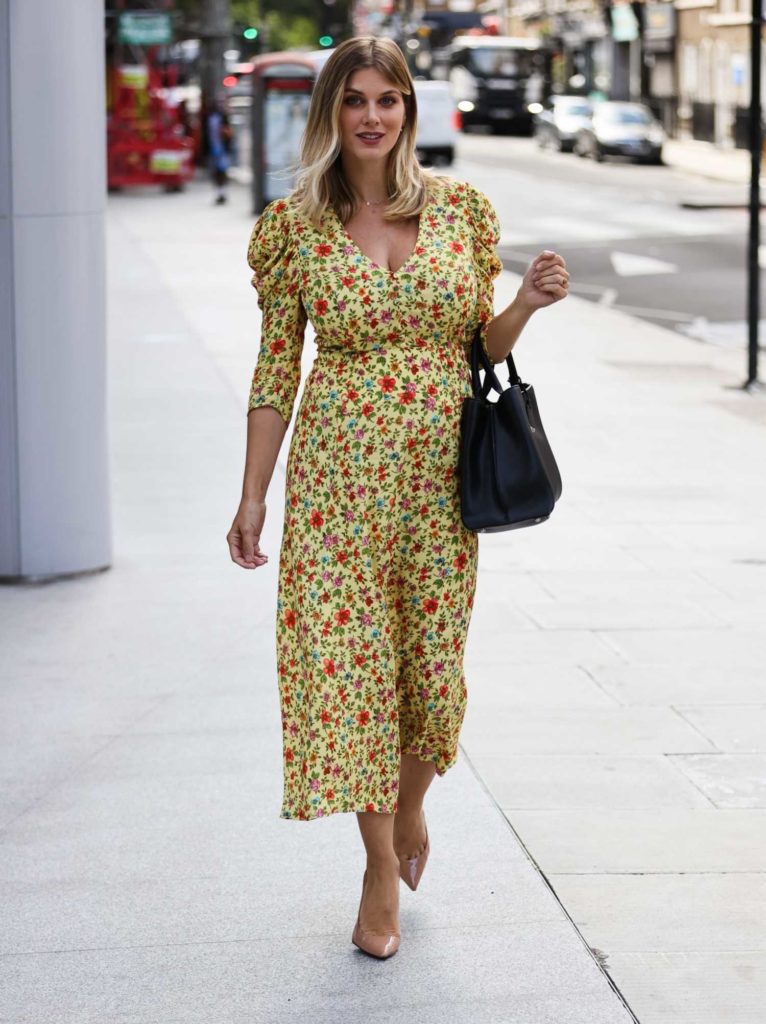 Ashley James in a Yellow Floral Dress
