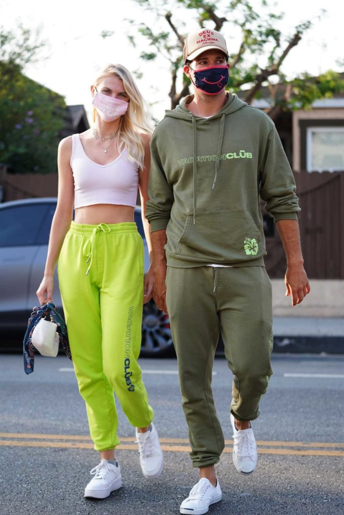 Caitlin Spears in a Neon Green Sweatpants