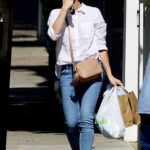 Christine Lampard in a White Shirt Was Seen Out in Chelsea