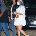 Demi Lovato in a White Dress Arrives for a Late Dinner Date at Nobu in Malibu