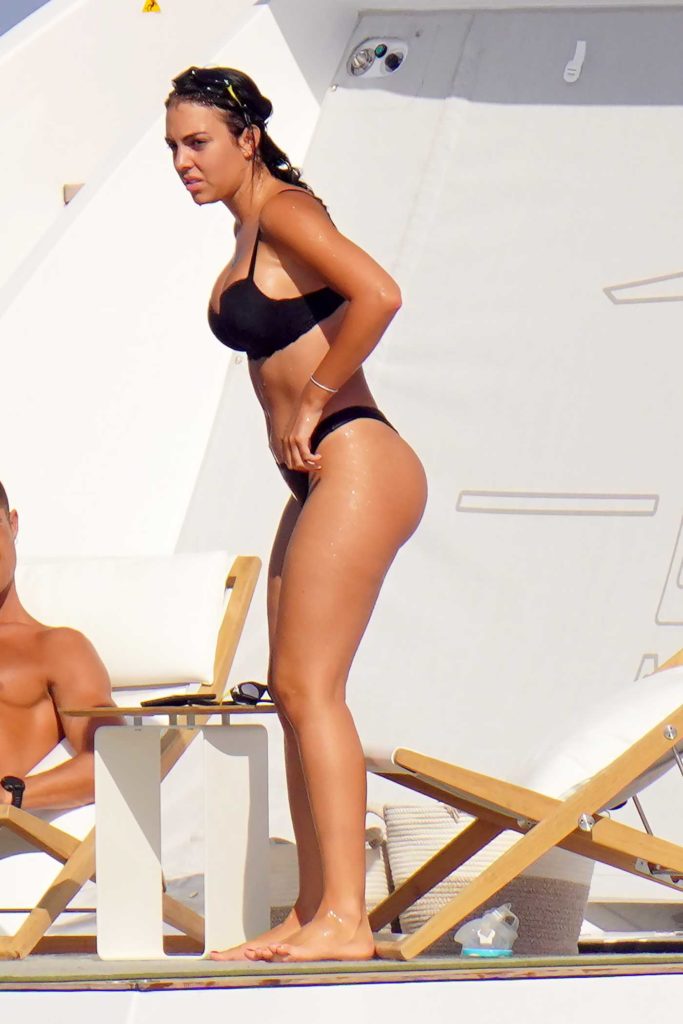 Georgina Rodriguez in a Black Bikini