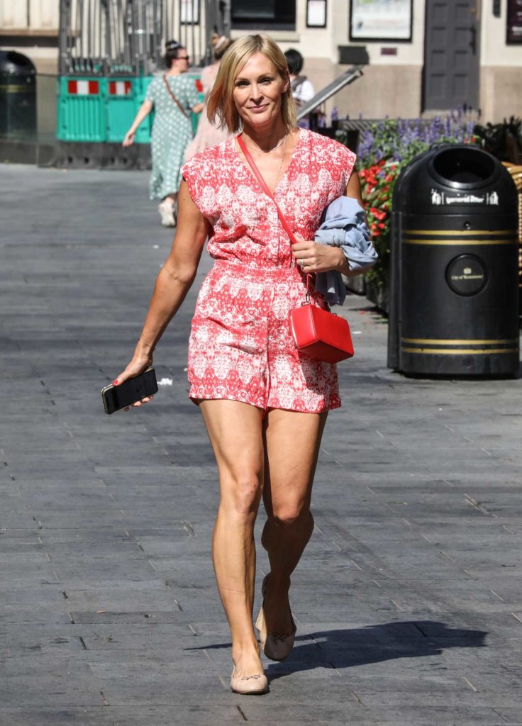Jenni Falconer in a Red Shorts Jumpsuit