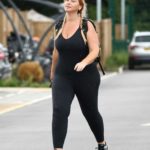 Josie Gibson in a Black Leggings Leaves a Gym Near Bath and North East Somerset