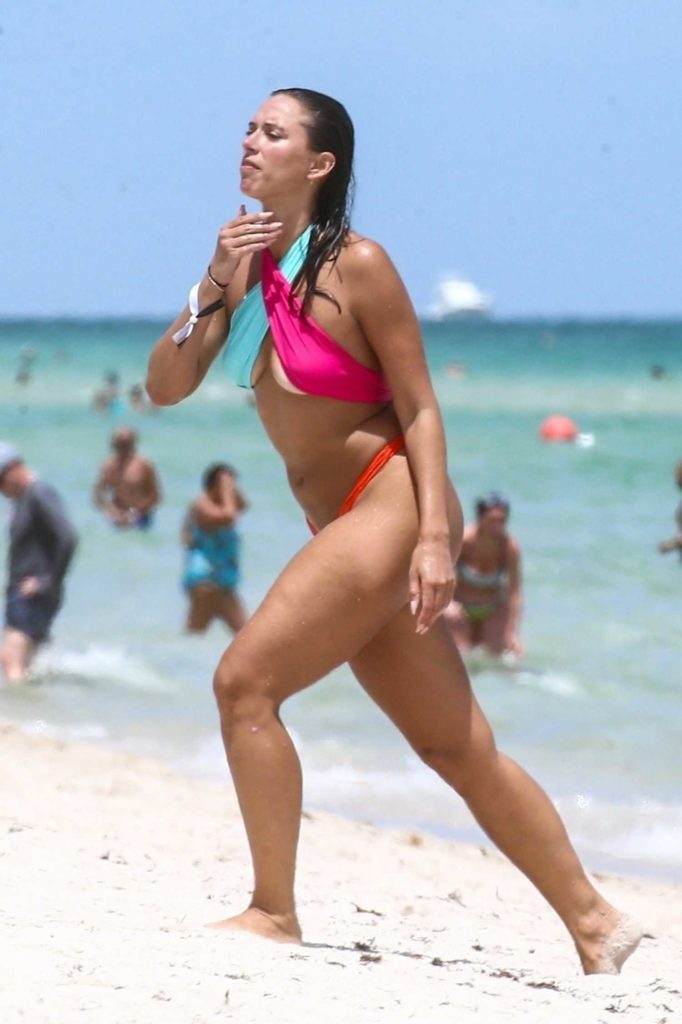 Julieanna Goddard in a Multi-Colored Bikini