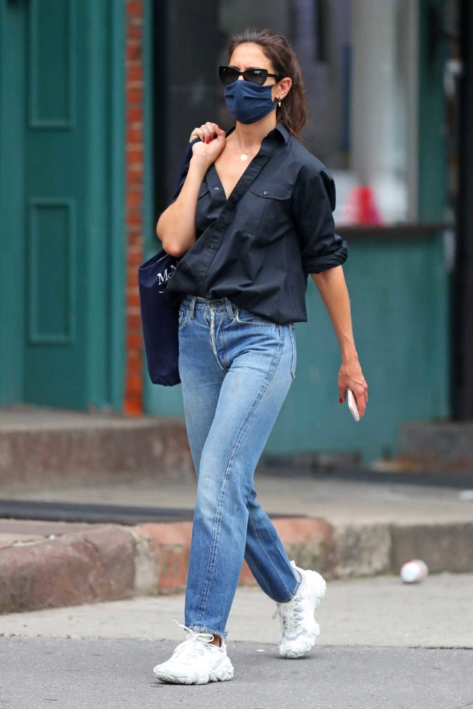 Katie Holmes in a Black Shirt