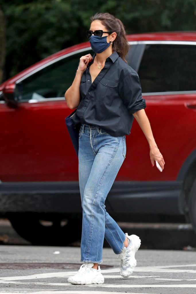 Katie Holmes in a Black Shirt