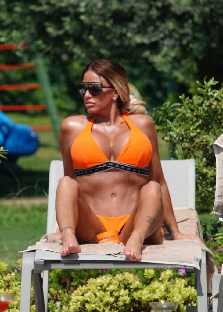 Katie Price in an Orange Bikini