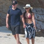 Luciana Barroso in a Burgundy Bikini Top Was Seen Out with Matt Damon in Malibu