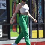 Madelaine Petsch in a Green Sweatpants Stops by a Gas Station in Los Angeles