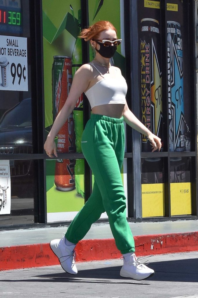 Madelaine Petsch in a Green Sweatpants