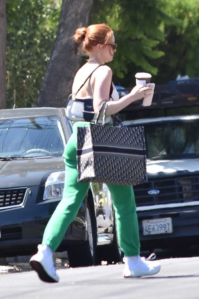 Madelaine Petsch in a Green Sweatpants