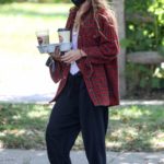 Mary-Kate Olsen in a Black Protective Mask Gets Coffee in the Hamptons, NYC