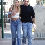 Megan Irwin in a White Top Steps Out with Male Friend in Los Angeles